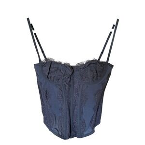 Out From Under Urban Outfitters Lace Corset Bustier Top Blue‎ Medium